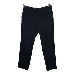 LRL Lauren Ralph Lauren Mens Classic Corduroy Pants Black 36x32 Flat Front